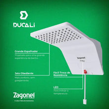Carregar imagem no visualizador da galeria, Chuveiro Ducha Ducali Eletrônica 7900w 220v Branco - Zagonel
