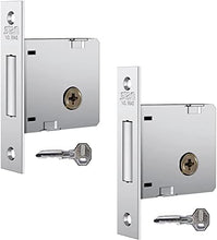 Carregar imagem no visualizador da galeria, KIT DE FECHADURA PORTA PIVOTANTE TETRA CHAVE TRINCO ROLETE 800 40MM CROMADO STAM
