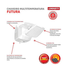 Carregar imagem no visualizador da galeria, Chuveiro Ducha Futura Multitemperaturas Lorenzetti 220v 7500w
